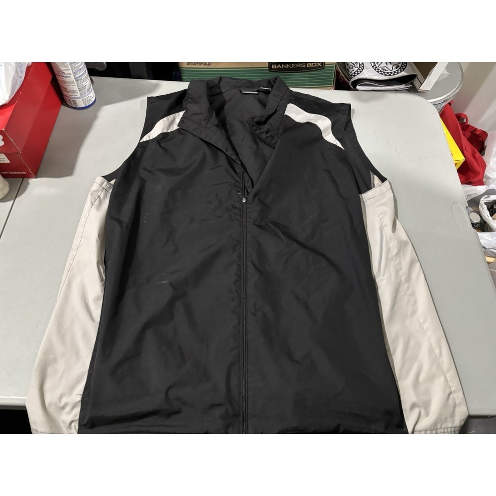 Izod XFG Extreme Function Men's‎ Golf Full Zip Black Gray Wind Vest Sz XL